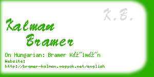 kalman bramer business card